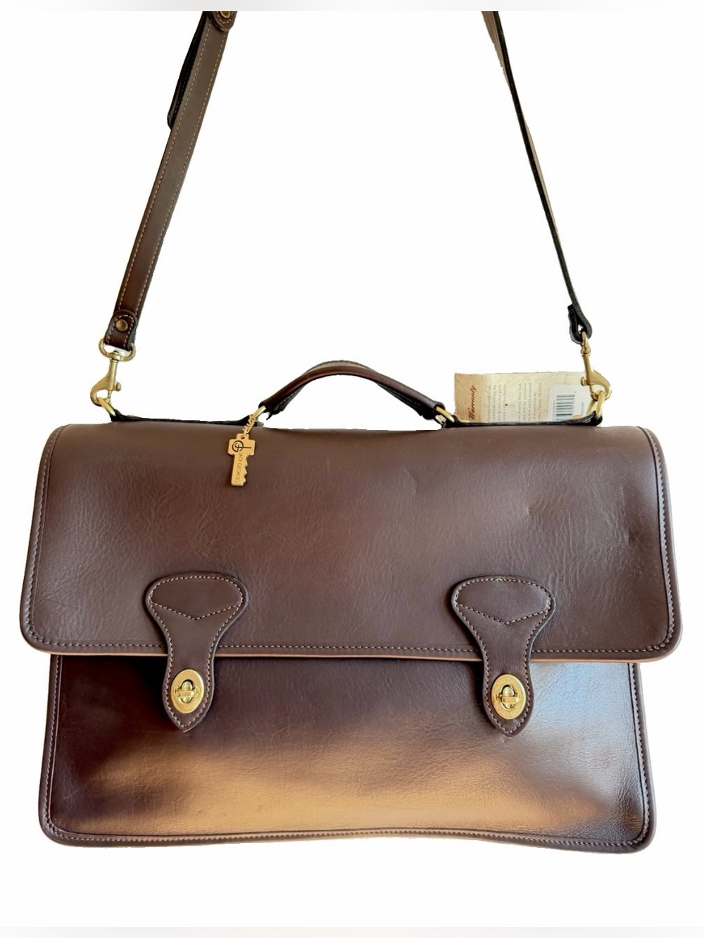 JACK GEORGES UNIVERSITY PROFESSIONAL Leather Briefcase Messenger Bag #2456 NWT!